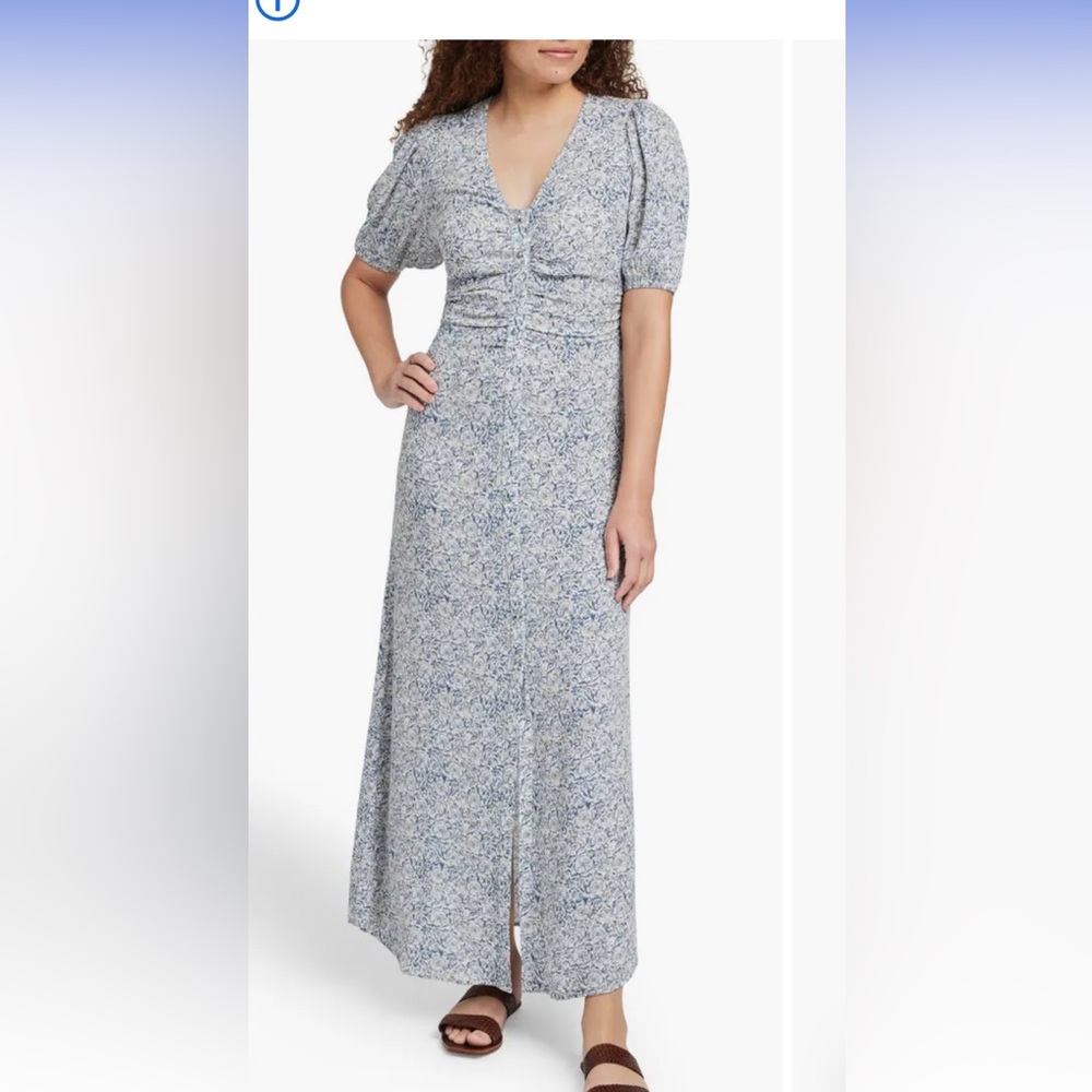 Faherty Blue Floral Maxi Dress